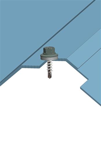 Farmerschroef van 4,8x20 - boorpunt 1 met kleur R1013 (Parelwit) en alu ring voor hout