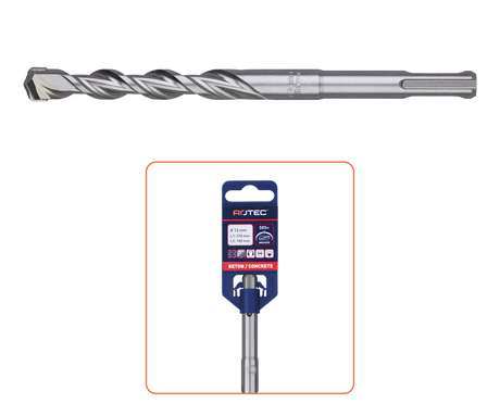 SDS-Plus hamerboor 5,0x100 met lengte 160mm en 2 snijkanten, per stuk verpakt