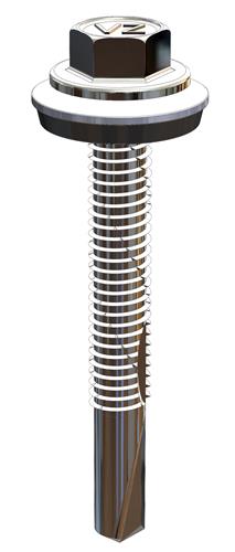 Zelfborende Schroef Staal verinkt Zeskantkop 1/4 5,5 x 38-Boorpunt 5 S16