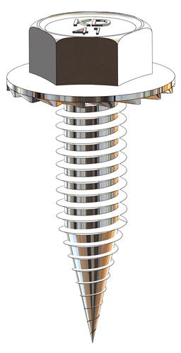 Zelfborende Schroef RVS 410 4,2x16 - RAL 9007 (Grijs Aluminium) - Boorpunt #SP - Zeskantkop 1/4''