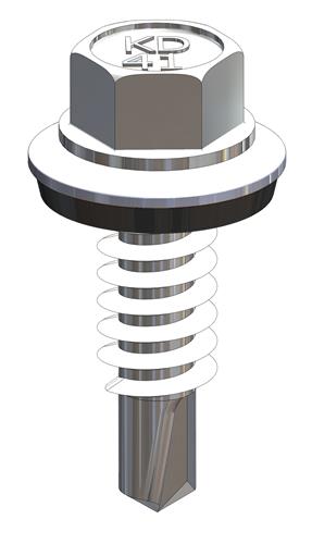 Zelfborende Schroef RVS 410 4,8x32 - Ring14mm - Boorpunt #3 - Zeskantkop 5/16''