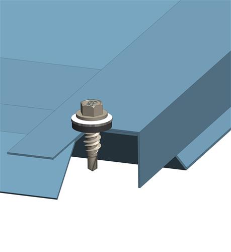 410 HiLo Zelfborende Schroef 6,3x25 - RVS SUS410 - Ring 16 mm - RAL9006 (Wit Aluminium)