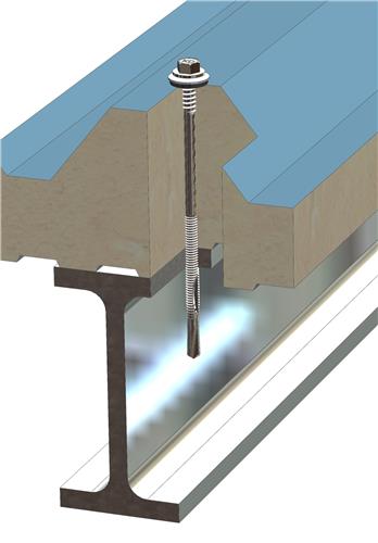 Sandwichpaneelschroef 6,3/5,5x230 mm - RVS A2 bimetaal met 16 mm afdichtingsring - boorpunt #5