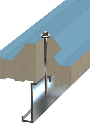 Sandwichpaneelschroef 6,3/5,5x215 mm - RVS A2 bimetaal met 16 mm afdichtingsring - boorpunt #3