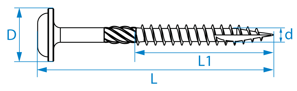 Tellerkop houtbouwschroeven 6,0 x 280/70 - Torx 30, verzinkt staal