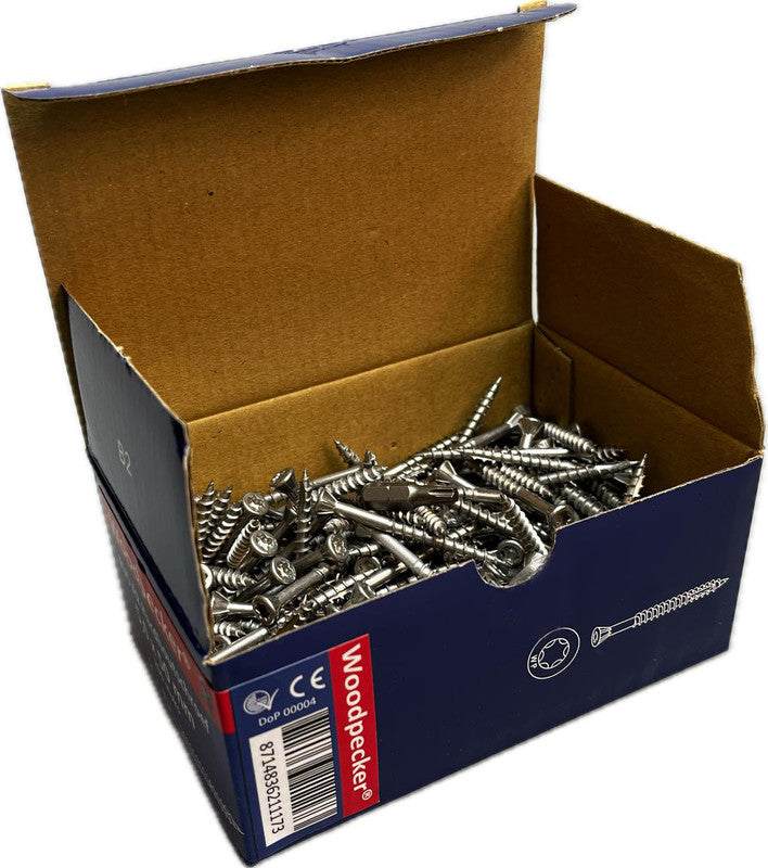 Hardhoutschroef 4,5x30 hoogwaardig Roestvast Staal (RVS) A2