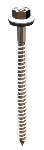Façade schroef 6,5x175 mm - Type A, staal verzinkt met 16 mm afdichtingsring - RAL7016