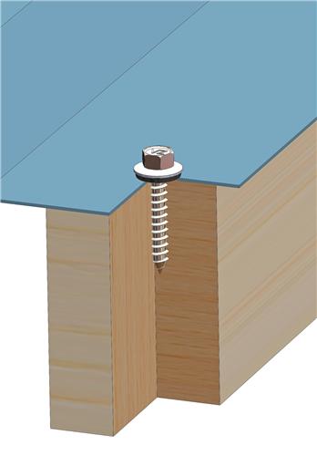 Façade schroef 6,5x175 mm - Type A, staal verzinkt met 16 mm afdichtingsring - RAL7016
