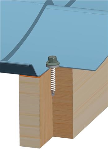 Farmerschroef RVS 410 van 4,8x35- boorpunt 1 met 14mm alu ring in kleur: RAL9016 (Verkeerswit)