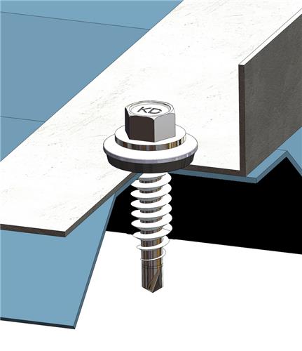 High Pull-out Bevestiger RVS A2 Bimetaal - 6,7 x 25 mm - Boorpunt Type 1 - Ring 16mm - RAL6007 Flessengroen