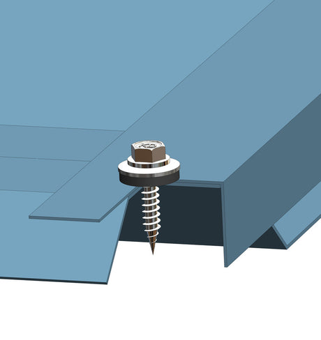 Solarschroef 6.0x25 van Bi-metaal RVS A2 - zeskantkop met flens en ring