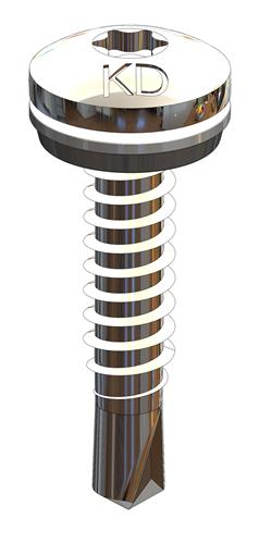 RVS Bi-metaal Boorschroef 5,5x27 mm met 12 mm Afdichtingsring - Boorpunt #2