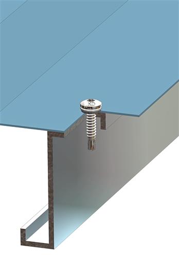 RVS Bi-metaal Boorschroef 5,5x27 mm met 12 mm Afdichtingsring - RAL9002 Grijswit, Boorpunt #2