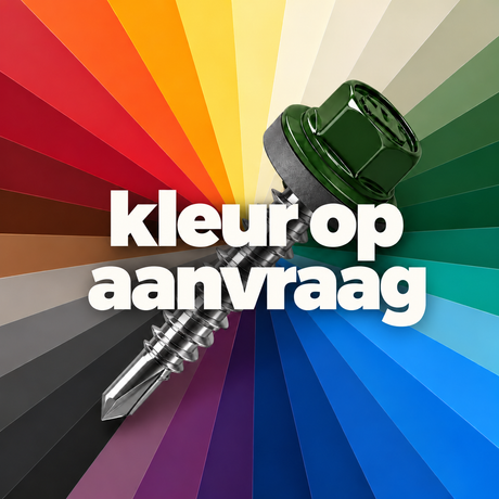 Farmerschroef van 4,8x20 - boorpunt 1 op kleur en alu ring voor hout