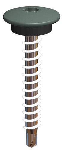 Farmerschroef 4,8x35 - RAL 6020 (Chroomoxidegroen) - TTAP Aandrijving - EPDM Ring